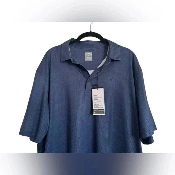 Callaway Opti-Dri Men's Golf Polo Shirt Stretch UPF 50 Blue Stripe  Size L - Picture 8 of 12